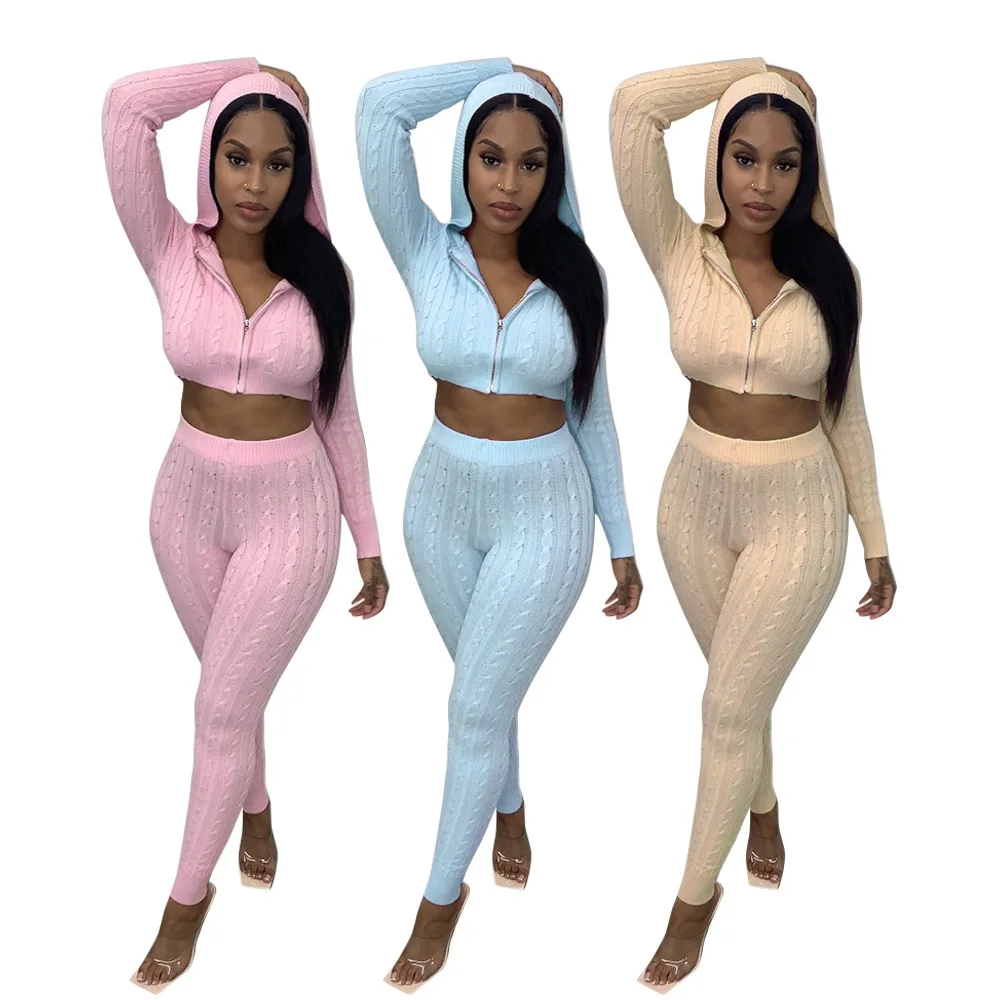 Oluolin Solid Color Sweater Bodycon Outfits Autumn 2021 Women's Long Sleeve Hooded Zipper Short Crop Tops Trousers Loungewear
Oluolin Solid Color Sweater Bodycon Outfits Autumn 2021 Women's Long Sleeve Hooded Zipper Short Crop Tops Trousers Loungewear