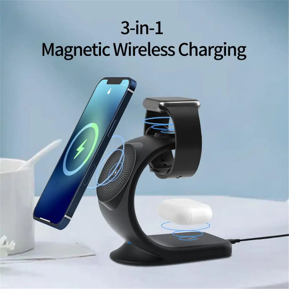 

3 In 1 Charging Station Ultra-fast Wireless Charging Stand Qi-Certified Charging Dock Station Phone Chargers For IPhone Android