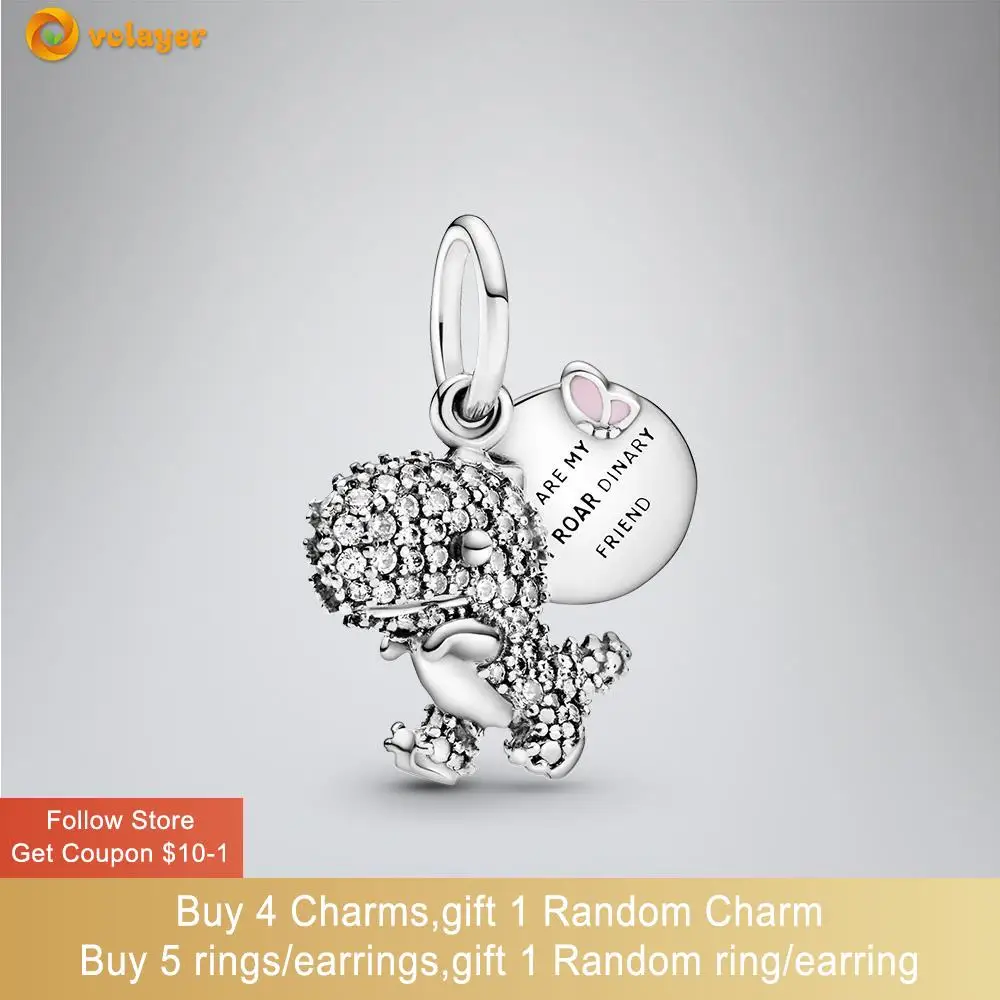 Volayer 925 Sterling Silver Beads Pave Dinosaur Dangle Charms fit Original Pandora Bracelets for Women Jewelry Making Gift
Volayer 925 Sterling Silver Beads Pave Dinosaur Dangle Charms fit Original Pandora Bracelets for Women Jewelry Making Gift