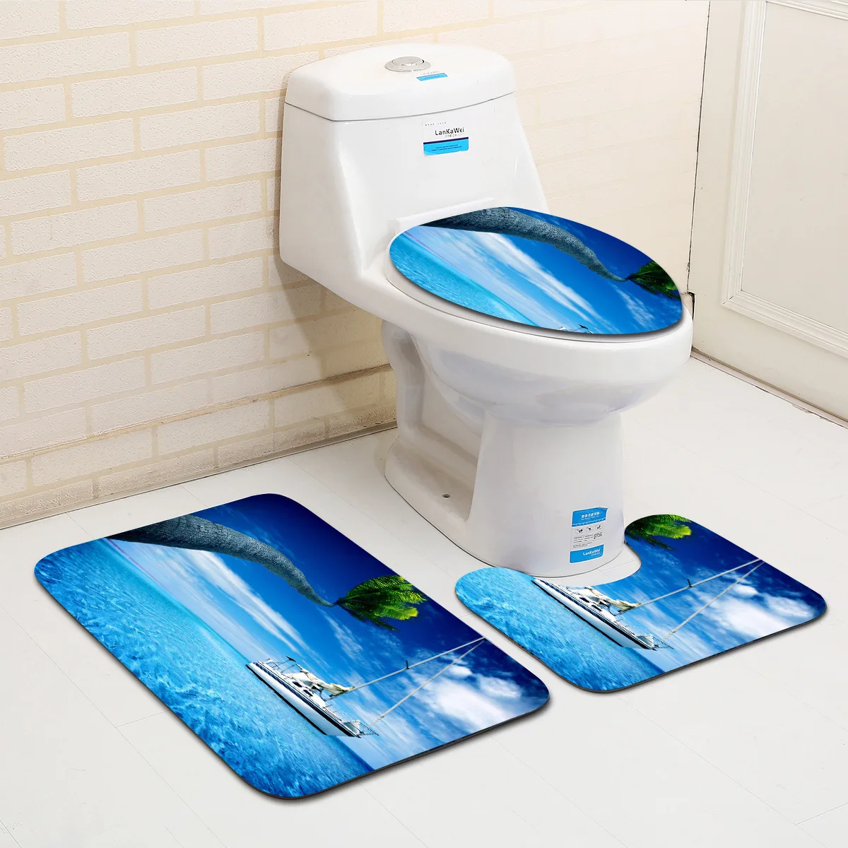 Bath Mat 3 Piece Set Classical Pattern Toilet Cover Foot Pad Non-slip Absorbent Bathroom Door Mat Flannel Soft Bathr Rug Carpet 
Bath Mat 3 Piece Set Classical Pattern Toilet Cover Foot Pad Non-slip Absorbent Bathroom Door Mat Flannel Soft Bathr Rug Carpet