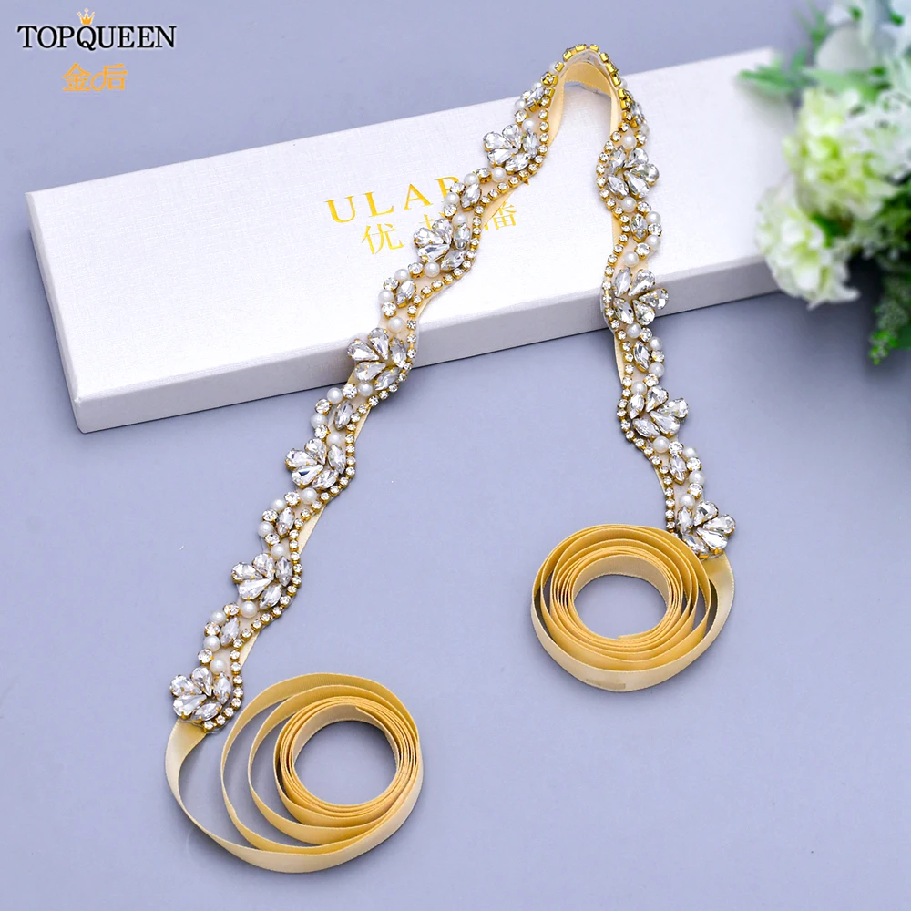 TOPQUEEN S421-G Gold Bridal Belt Rhinestone Pearls Wedding Belt for Women Dress Diamond Wedding Caftan Dress Belt Prom Sash
TOPQUEEN S421-G Gold Bridal Belt Rhinestone Pearls Wedding Belt for Women Dress Diamond Wedding Caftan Dress Belt Prom Sash