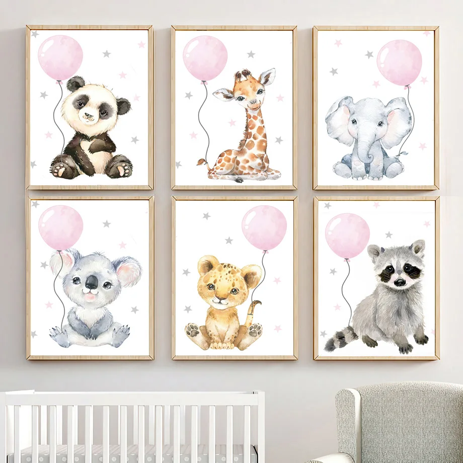 Cartoon Animals Poster Zebra Elephant Deer Koala Balloon Star Canvas Painting Wall Art Nursery Pictures Baby Kids Room Decor
Cartoon Animals Poster Zebra Elephant Deer Koala Balloon Star Canvas Painting Wall Art Nursery Pictures Baby Kids Room Decor