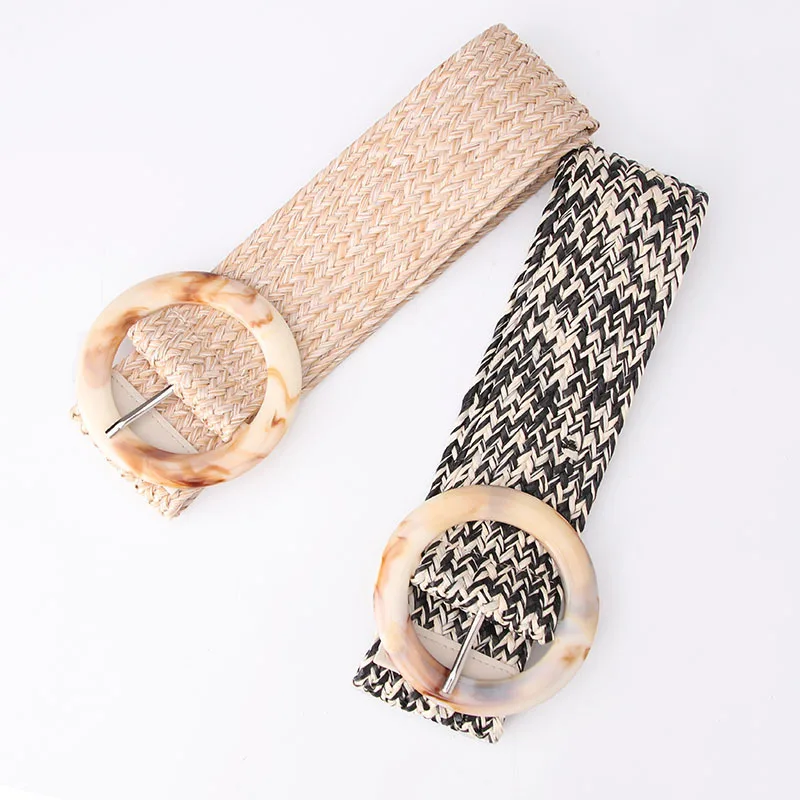 Boho Fake Straw Waist Belt Wide Summer Vintage Causal Braided Waistband Resin Round Buckle Women Belts For Dress Jeans 106cm
Boho Fake Straw Waist Belt Wide Summer Vintage Causal Braided Waistband Resin Round Buckle Women Belts For Dress Jeans 106cm
