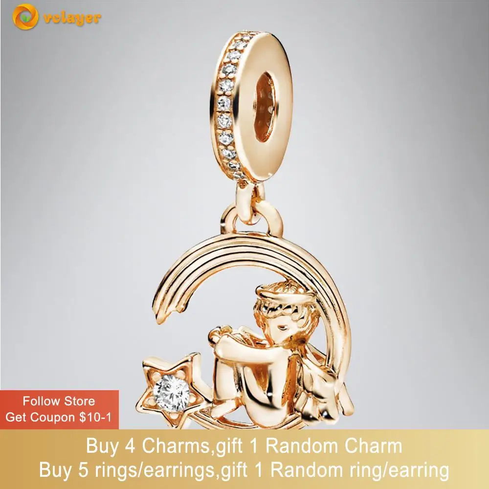 Volayer 925 Sterling Silver Beads Angel and Shooting Star Dangle Charms fit Original Pandora Bracelets Women DIY Jewelry
Volayer 925 Sterling Silver Beads Angel and Shooting Star Dangle Charms fit Original Pandora Bracelets Women DIY Jewelry