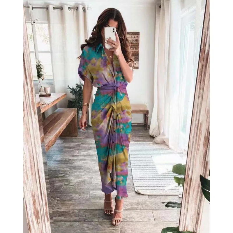 Women's 2021 Autumn/winter New Fashion, Loose, Casual, Lapel, Temperament, Sexy, Lace-up, Printed, Single-breasted Dress
Women's 2021 Autumn/winter New Fashion, Loose, Casual, Lapel, Temperament, Sexy, Lace-up, Printed, Single-breasted Dress