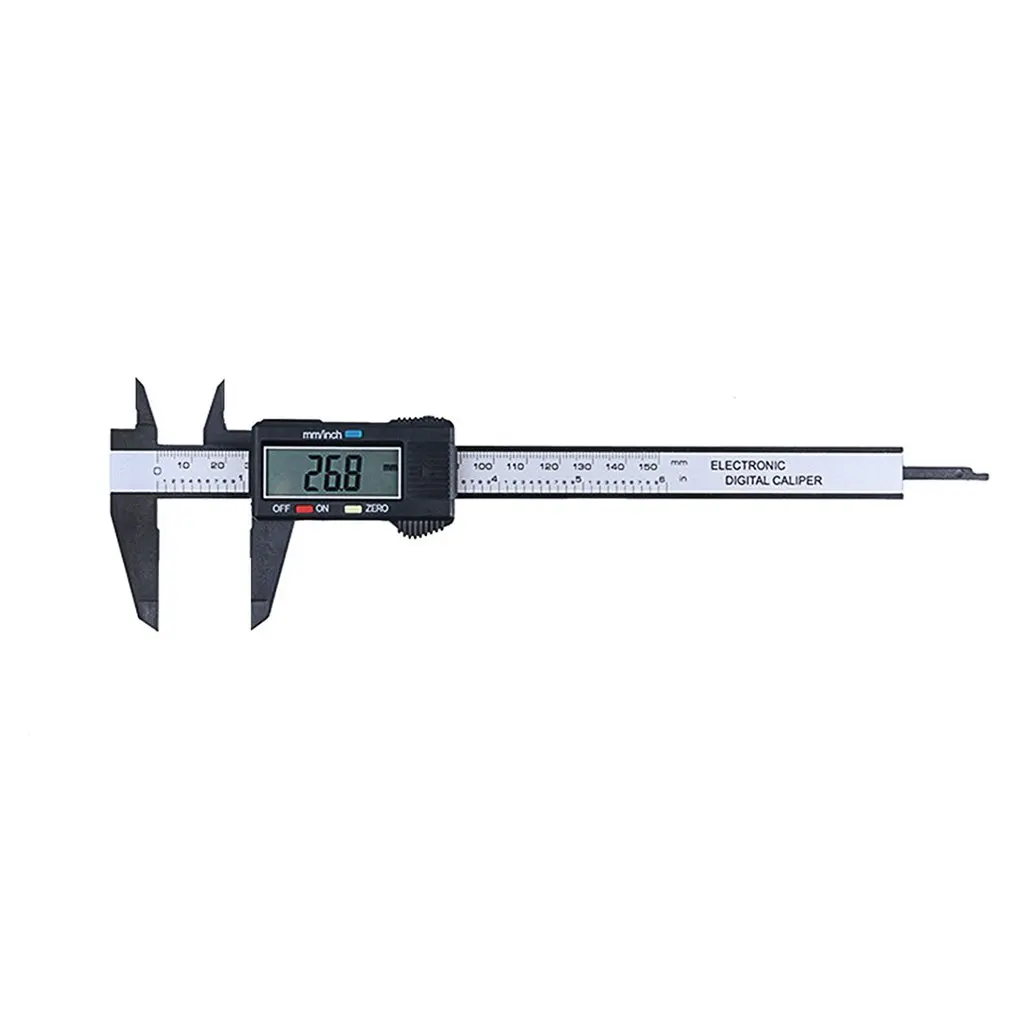 Caliper Ruler Carbon Fiber Composites LCD Digital Caliper 0-150mm Gauge Micrometer Measuring Toolwith Inch to MM Conversion
Caliper Ruler Carbon Fiber Composites LCD Digital Caliper 0-150mm Gauge Micrometer Measuring Toolwith Inch to MM Conversion
