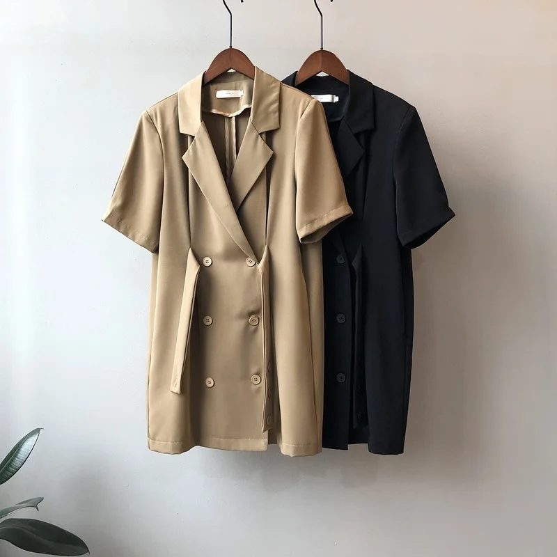 French Style Elegant Summer Double Breasted Blazer Mini Dress Short Sleeve Lace-Up Slim High Waist Dress 2021 New Arrival
French Style Elegant Summer Double Breasted Blazer Mini Dress Short Sleeve Lace-Up Slim High Waist Dress 2021 New Arrival