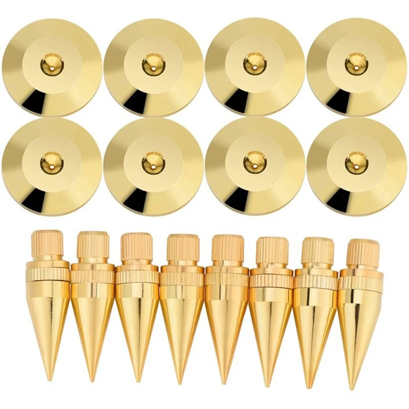 8 Pairs Copper Speaker Spike Isolation Stand with Base Pad Feet Mat for Speaker, Amplifier, DVD Player, Recorder
8 Pairs Copper Speaker Spike Isolation Stand with Base Pad Feet Mat for Speaker, Amplifier, DVD Player, Recorder