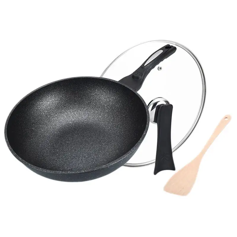 1 Set 30cm Maifan Stone Non-stick Frying Wok Aluminum Wok Pan Cooking Fired Dish Wok No Fume with Lid and Wooden Spatula
1 Set 30cm Maifan Stone Non-stick Frying Wok Aluminum Wok Pan Cooking Fired Dish Wok No Fume with Lid and Wooden Spatula