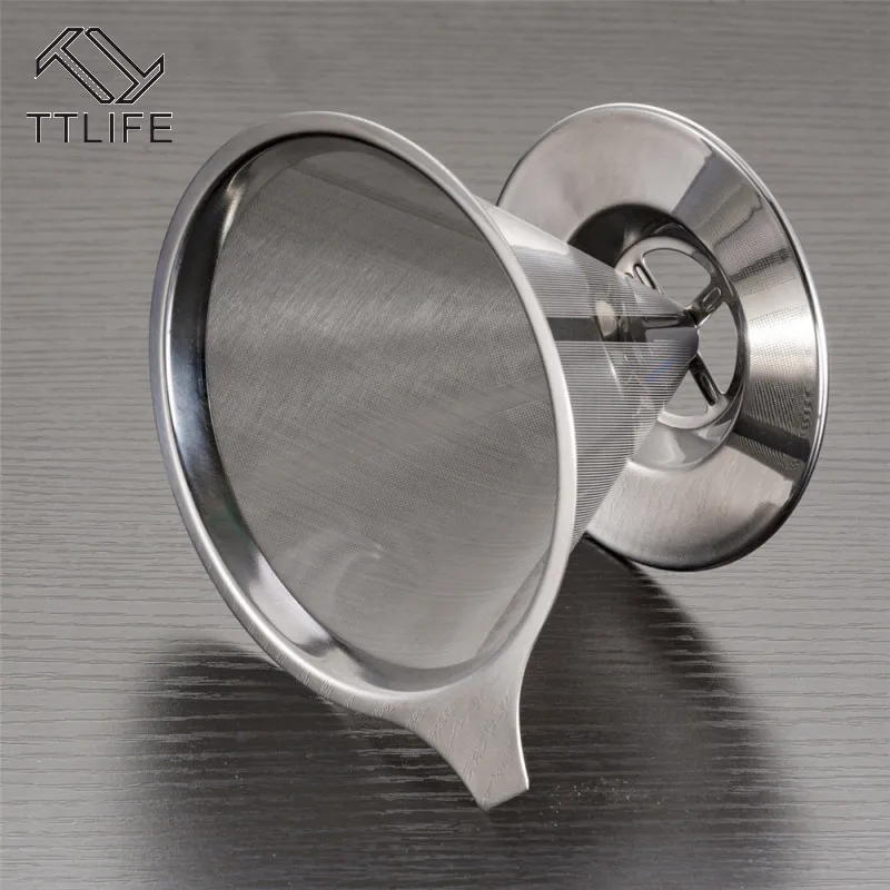 TTLIFE Reusable Coffee Filter Stainless Steel Cone Coffee Filter Baskets Mesh Strainer Pour Over Dripper With Stand Holder
TTLIFE Reusable Coffee Filter Stainless Steel Cone Coffee Filter Baskets Mesh Strainer Pour Over Dripper With Stand Holder