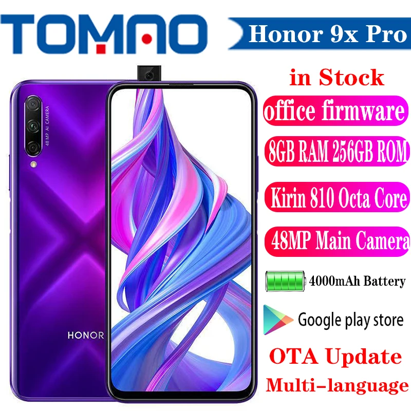 Оригинальный мобильный телефон Honor 9x Pro Kirin 810 Android 9 0 4 Гб 6 ГБ 8 64 128 256 ПЗУ