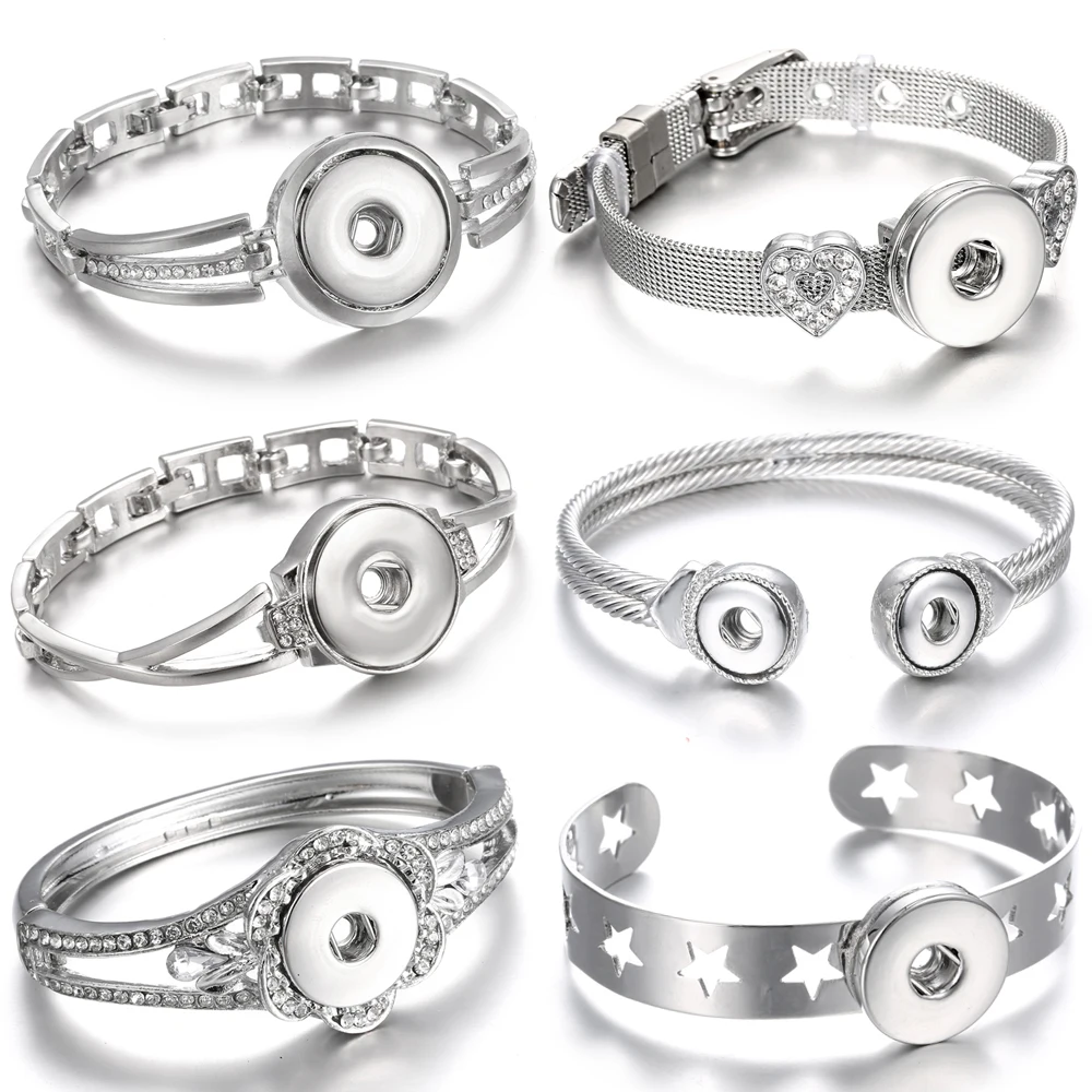 Snaps Jewelry Stainless Steel Snap Button Bracelet Cuff Bangle for Women Men Fit 12mm 18mm Snap Buttons Interchangeable Jewelry 
Snaps Jewelry Stainless Steel Snap Button Bracelet Cuff Bangle for Women Men Fit 12mm 18mm Snap Buttons Interchangeable Jewelry