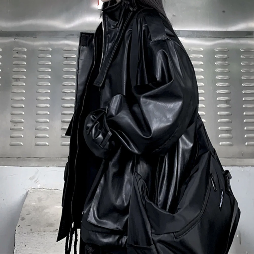 Japanese Korean Style PU Leather Jacket Loose 2020 Autumn New Long-sleeved Coat Women Punk Rock Jackets Tide Pocket Outwear
Japanese Korean Style PU Leather Jacket Loose 2020 Autumn New Long-sleeved Coat Women Punk Rock Jackets Tide Pocket Outwear