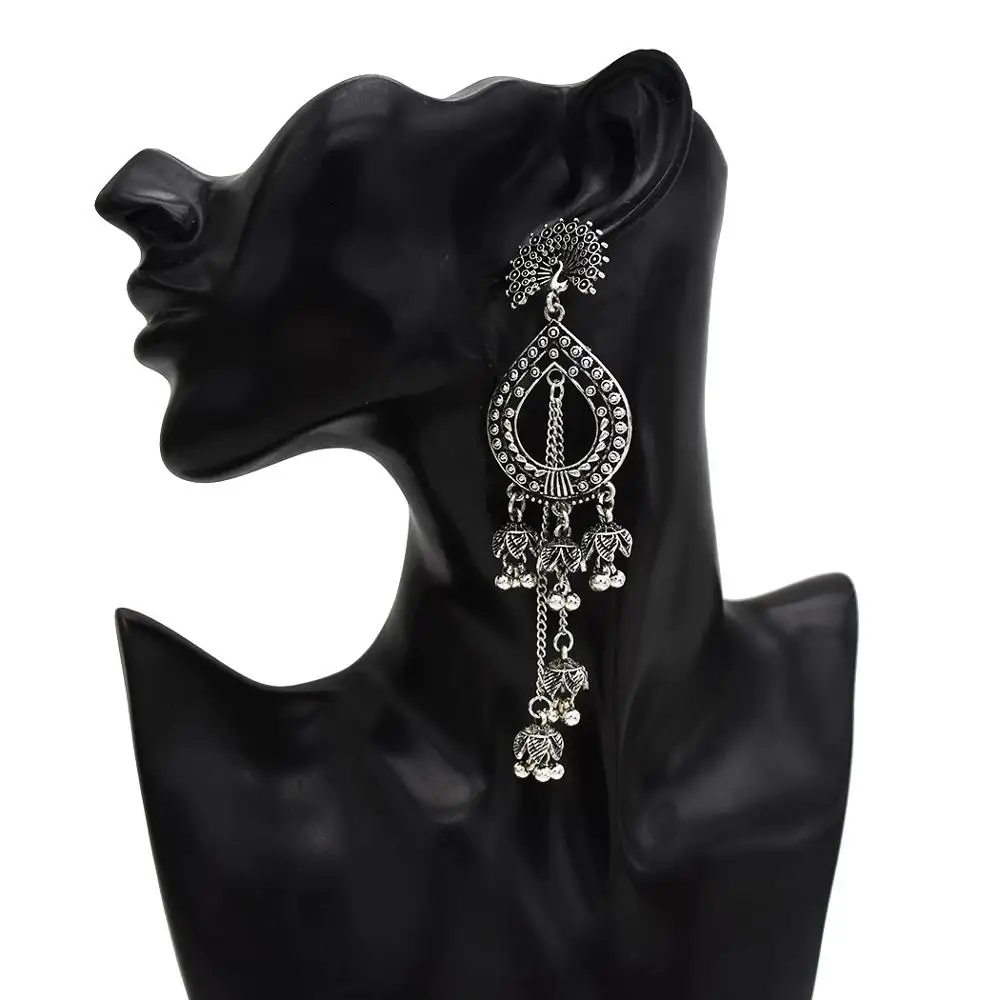 Retro Bollywood Oxidized Women Jhumka Indian Earrings Femmes Ethnic Afghan Bell Long Tassel Drop Earrings Jewelry
Retro Bollywood Oxidized Women Jhumka Indian Earrings Femmes Ethnic Afghan Bell Long Tassel Drop Earrings Jewelry