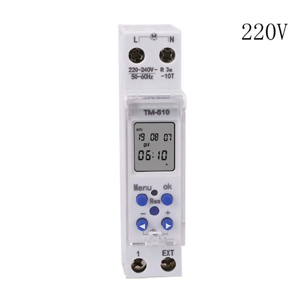 SINOTIMER TM610 Programmable Timer Switch LCD Display 18mm Single Module Din Rail 220V External Trigger Switch
SINOTIMER TM610 Programmable Timer Switch LCD Display 18mm Single Module Din Rail 220V External Trigger Switch