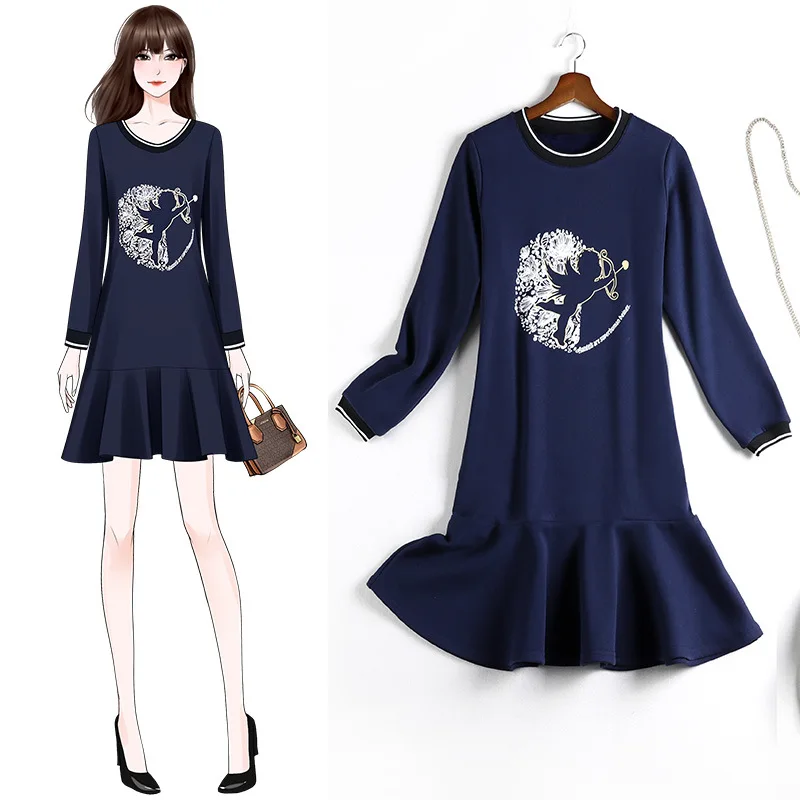 Женское вечернее платье с круглым вырезом, длинным рукавом
Женское вечернее платье с круглым вырезом, длинным рукавом