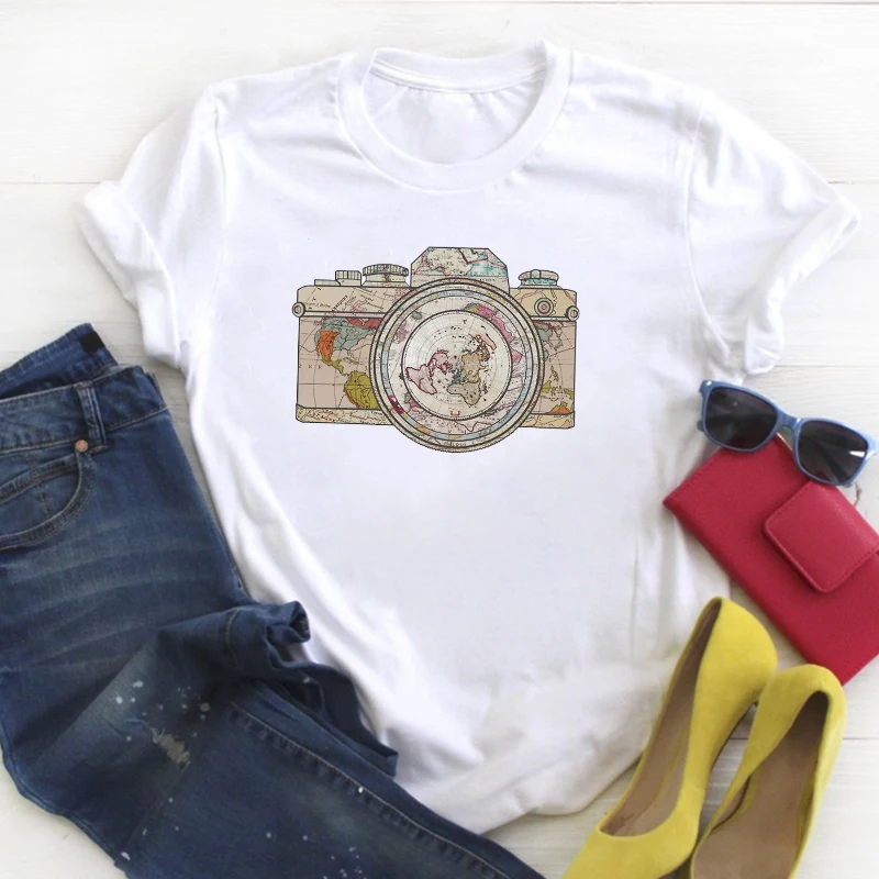 Women Flower Camera Fashion Cute Print Short Sleeve Ladies Summer T Tee Female Top Shirt Clothes Tshirt Womens Graphic T-shirt
Women Flower Camera Fashion Cute Print Short Sleeve Ladies Summer T Tee Female Top Shirt Clothes Tshirt Womens Graphic T-shirt
