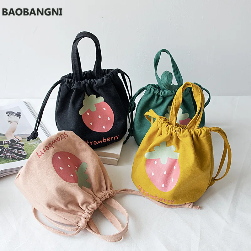 Mini Canvas Drawstring Bag Female Cartoon Strawberry Handbag Bucket Bag Lunch Box Small Cloth Bag Women Tote Food Bags
Mini Canvas Drawstring Bag Female Cartoon Strawberry Handbag Bucket Bag Lunch Box Small Cloth Bag Women Tote Food Bags