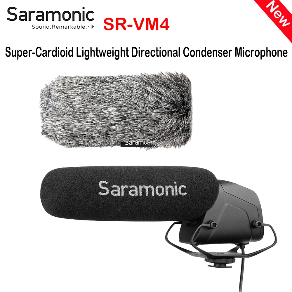 Saramonic SR-VM4 Microphone Super-Cardioid Lightweight Directional Condenser Microfone for DSLR Camera Camcorder Interview Video
Saramonic SR-VM4 Microphone Super-Cardioid Lightweight Directional Condenser Microfone for DSLR Camera Camcorder Interview Video