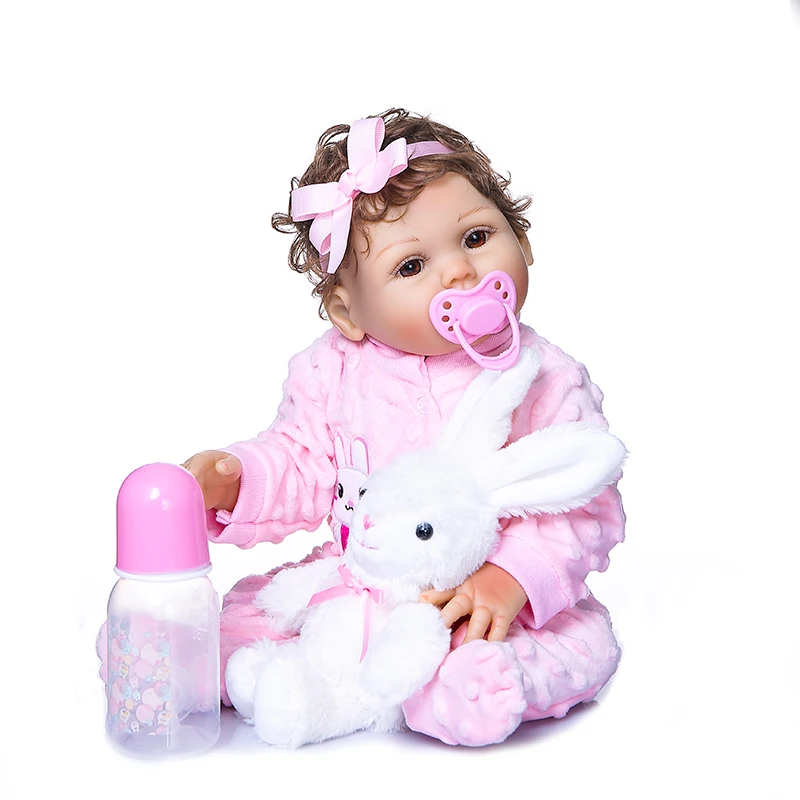 48CM full body soft silicone bebe doll reborn baby girl in pink rabbit clothes set lifelike flexible baby reborn dolls
48CM full body soft silicone bebe doll reborn baby girl in pink rabbit clothes set lifelike flexible baby reborn dolls