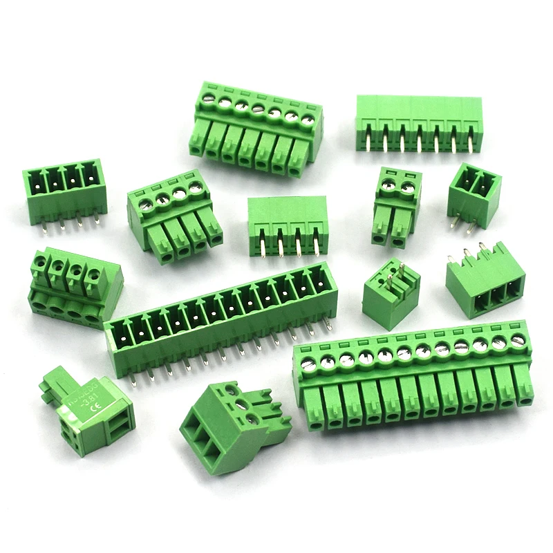 

5set KF2EDG 3.5MM plug-in 15EDG pcb terminal curved straight needle + socket 2p 3p 4p 5p 6p 7p 8p 9p 10p 12p