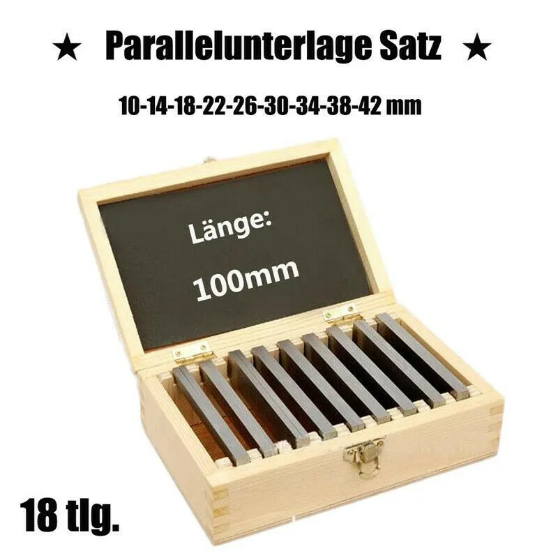100x4mm 9pairs High Precision Parallel Set, Parallelism: 0.005mm, Parallel Pad Gauge Block Set Milling Pads Set
100x4mm 9pairs High Precision Parallel Set, Parallelism: 0.005mm, Parallel Pad Gauge Block Set Milling Pads Set