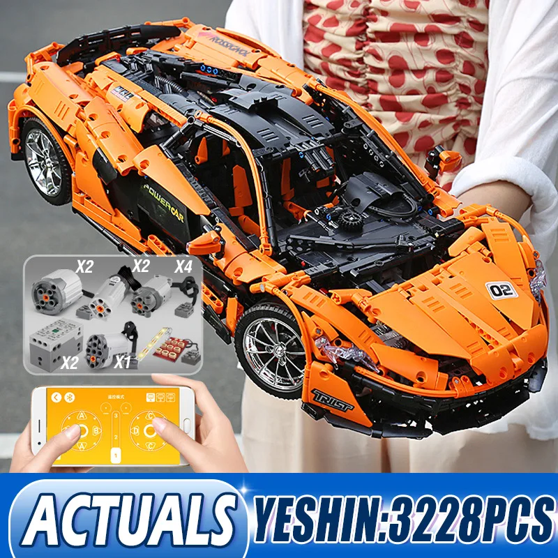 20087 приложение RC автомобиля совместимый с Iphone MOC 16915 мотор Функция McLarens P1