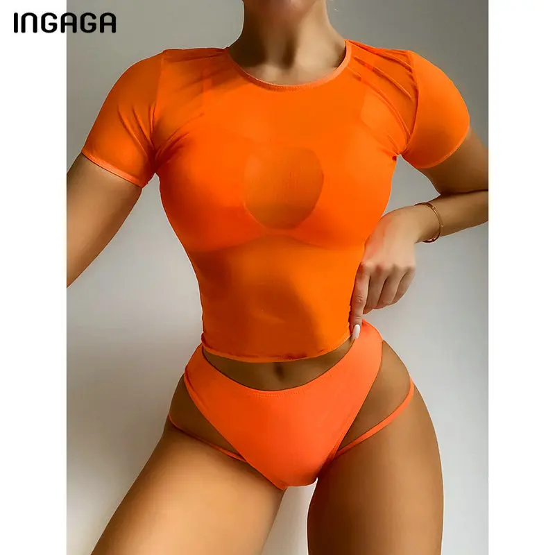INGAGA Sexy Bikinis Solid Swimwear Women's Swimsuits 2021 Cut Out Bathing Suit Short Sleeve Biquini Summer 3 Piece Bikini Set
INGAGA Sexy Bikinis Solid Swimwear Women's Swimsuits 2021 Cut Out Bathing Suit Short Sleeve Biquini Summer 3 Piece Bikini Set