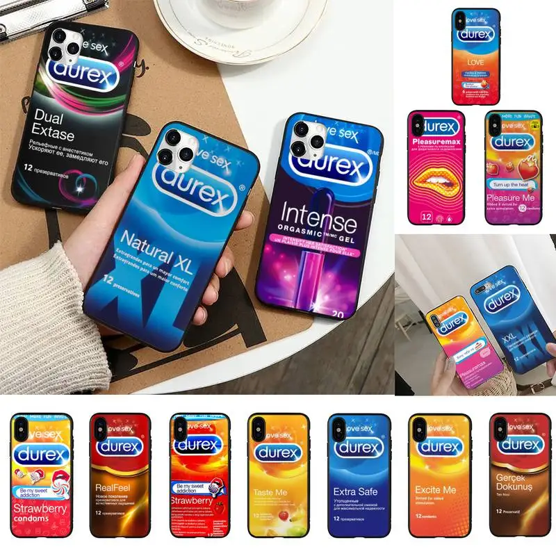 fashion Sexy condom brand Durex box Phone Case For iPhone 11 8 7 6 6S Plus 7 8 plus X XS MAX 5S XR 12 11 Pro max se 2020 Cover
fashion Sexy condom brand Durex box Phone Case For iPhone 11 8 7 6 6S Plus 7 8 plus X XS MAX 5S XR 12 11 Pro max se 2020 Cover