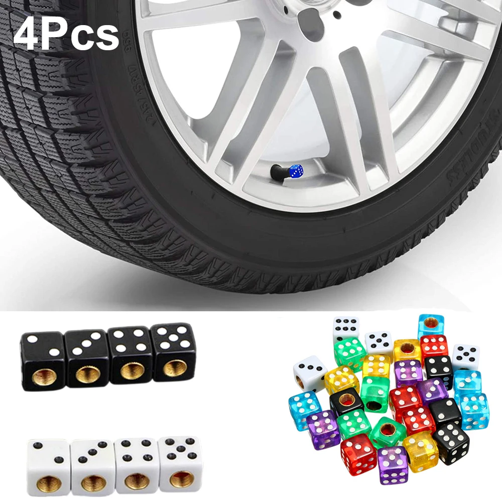 4Pcs/Set Dice Tire Valve Stem Caps, Universal Plastic Dice Car Tire Valve Stem Air Caps Cover for Car/Bicycle/Motorcycle Wheels
4Pcs/Set Dice Tire Valve Stem Caps, Universal Plastic Dice Car Tire Valve Stem Air Caps Cover for Car/Bicycle/Motorcycle Wheels