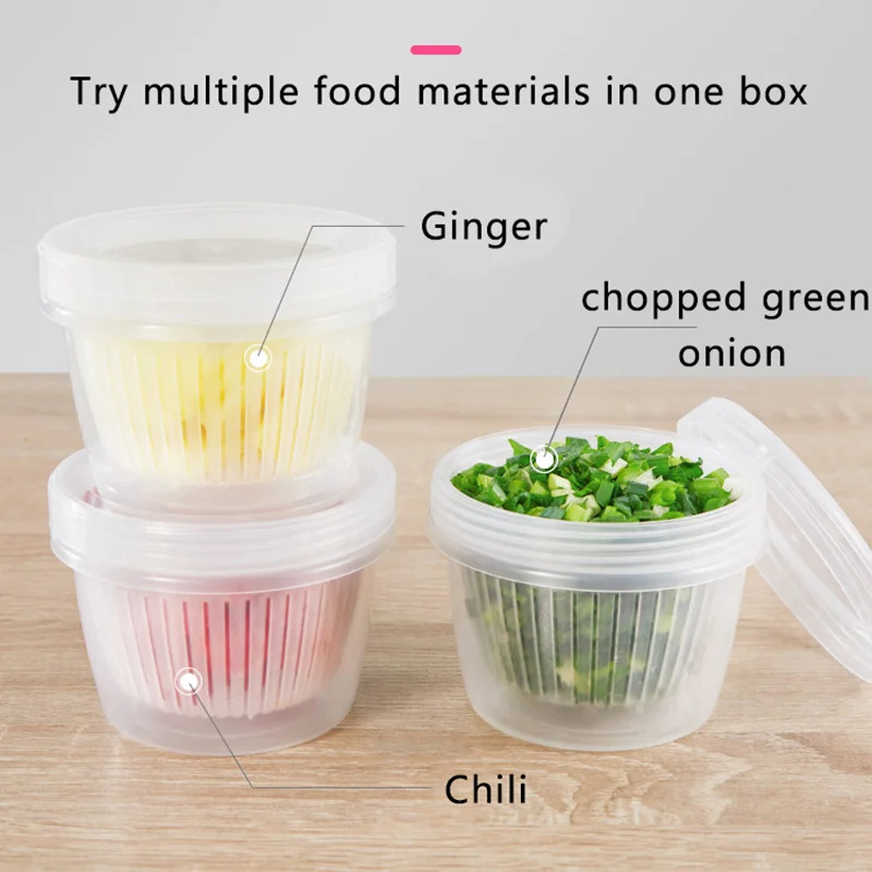 Refrigerator Storage Container with Strainer and Lid for Chopped Green Onion Ginger Garlic Vegetable kitchen Drain Sealed Box
Refrigerator Storage Container with Strainer and Lid for Chopped Green Onion Ginger Garlic Vegetable kitchen Drain Sealed Box
