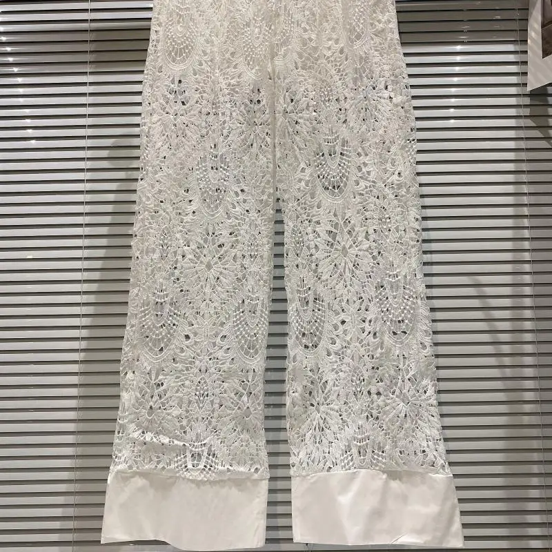 2021 Summer New Women Outfits Hollow Lace Crocheted Long Sleeve Shirt White Coat Wide Leg Long Pants Casual Suit Two-Piece Set
2021 Summer New Women Outfits Hollow Lace Crocheted Long Sleeve Shirt White Coat Wide Leg Long Pants Casual Suit Two-Piece Set