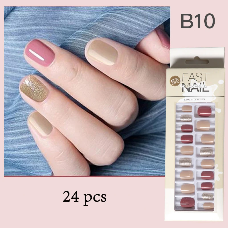 24PCS Artificial False Nail Patch Removable Self Adhesive Manicure Nail Finished Patch For Woman
24PCS Artificial False Nail Patch Removable Self Adhesive Manicure Nail Finished Patch For Woman