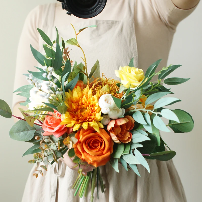 2021 Wedding Bouquet Orange Artificial Bridal Bouquets Women bouquet de mariage Wedding Accessories
2021 Wedding Bouquet Orange Artificial Bridal Bouquets Women bouquet de mariage Wedding Accessories