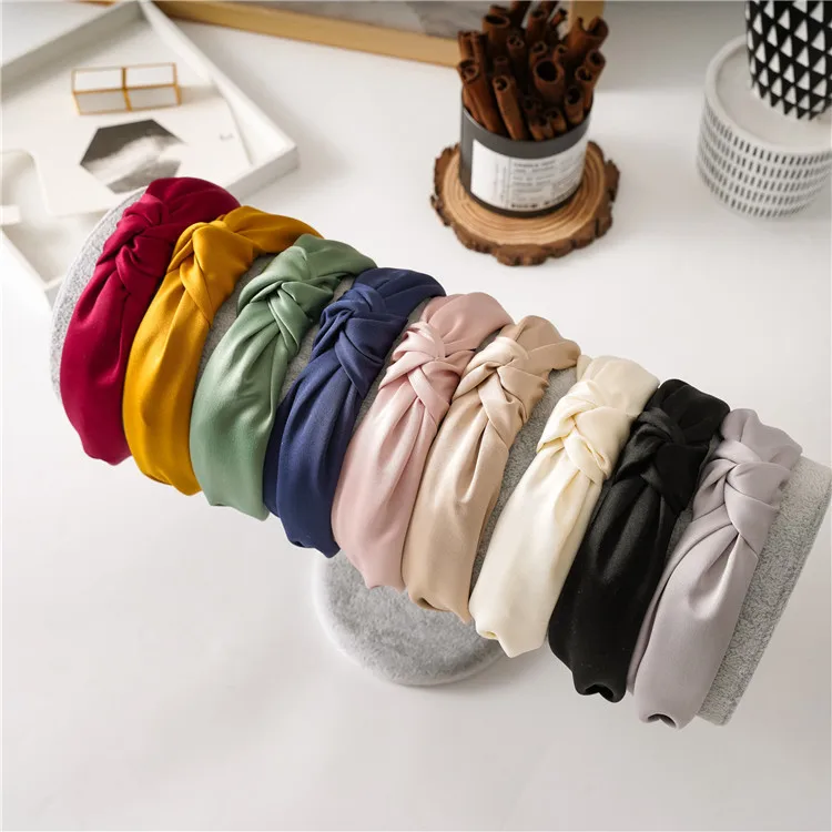 Wide Solid Silk Knot Hairbands For Women Girls Handmade Candy Color Fabric Satin Headbands Ladies Hair Bands Hoops Accessories
Wide Solid Silk Knot Hairbands For Women Girls Handmade Candy Color Fabric Satin Headbands Ladies Hair Bands Hoops Accessories