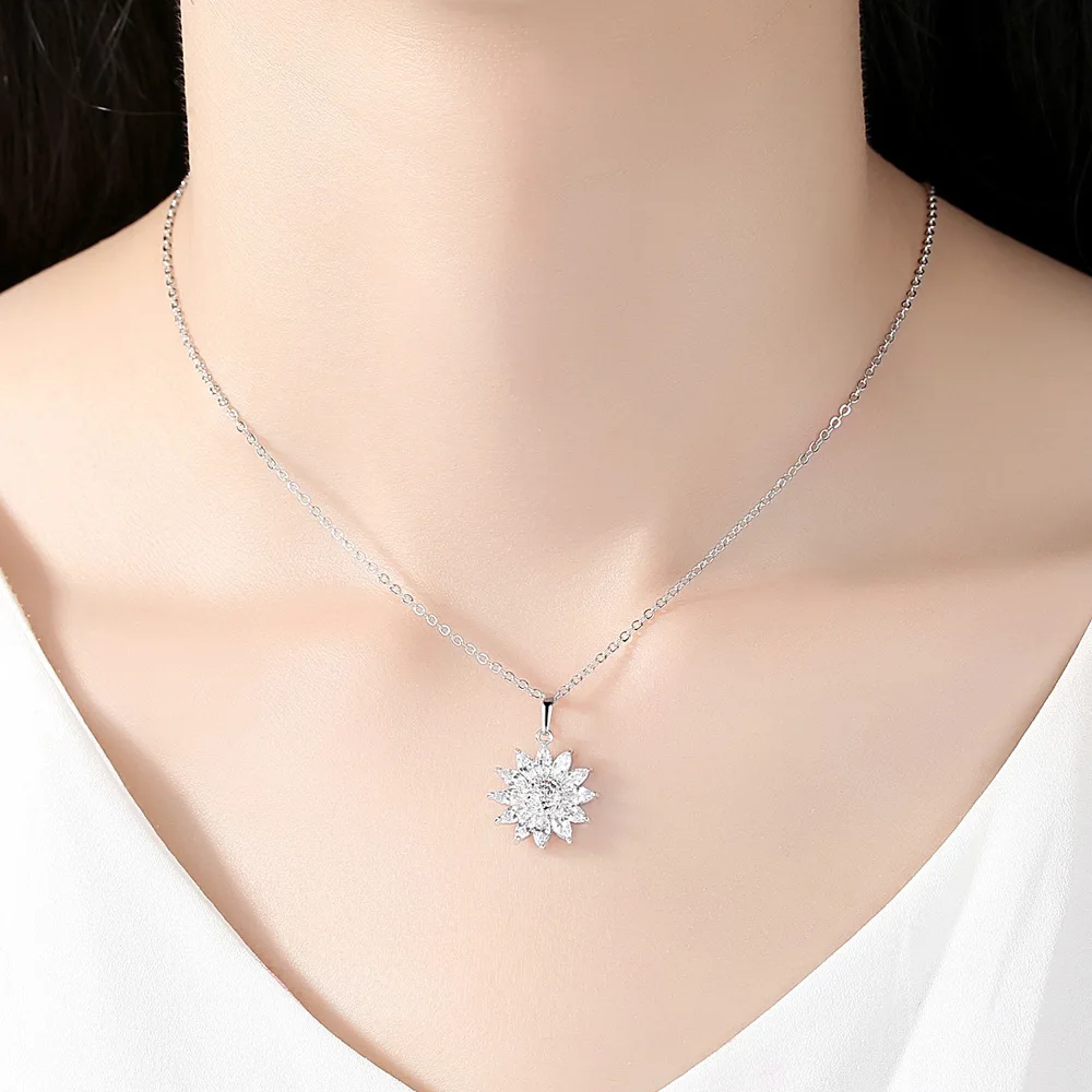 Sweet Women's Rose Gold Plated Necklace Romantic White Zircon Crystal Sunflower Necklace Charming Clavicle Chain Jewelry Gifts
Sweet Women's Rose Gold Plated Necklace Romantic White Zircon Crystal Sunflower Necklace Charming Clavicle Chain Jewelry Gifts