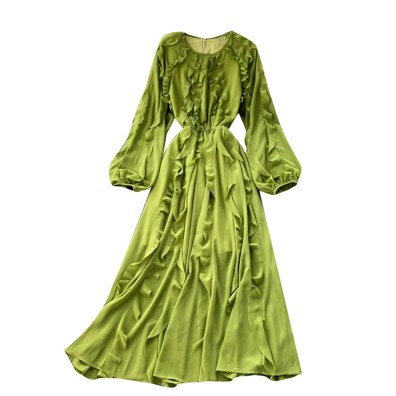 SINGRAIN Women Design Korean Maxi Dress Autumn Sweet O Neck Puff Sleeve A-line Dress Elegant Fashion Streetwear Long Dresses
SINGRAIN Women Design Korean Maxi Dress Autumn Sweet O Neck Puff Sleeve A-line Dress Elegant Fashion Streetwear Long Dresses