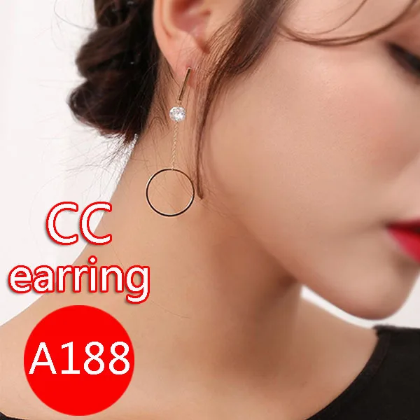 A188 Brand C Fashionable earrings high-quality standard brass material full zircon micro-inlaid gold-plated color retention 
A188 Brand C Fashionable earrings high-quality standard brass material full zircon micro-inlaid gold-plated color retention