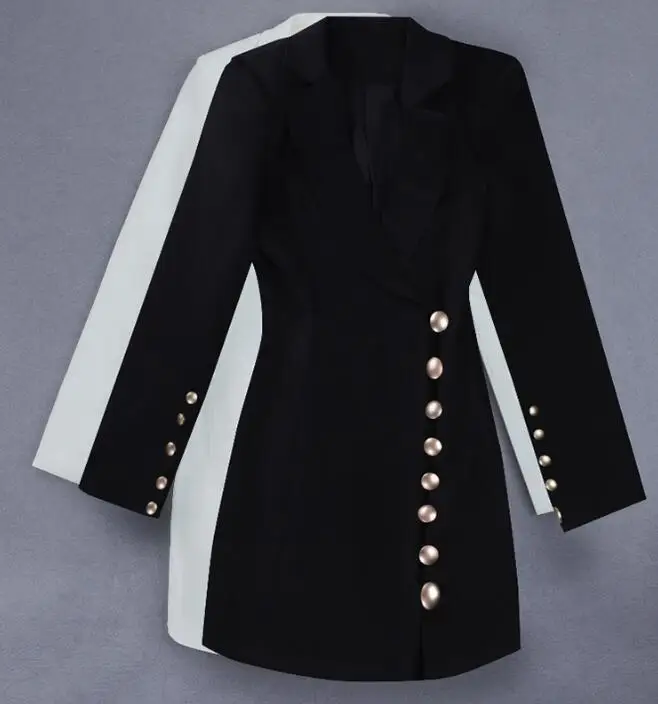 Dress Women Runway Designer Sexy Elegant V Neck 2020 Black White Slim Bodycon Long Blazer Blaser Femme Jacket Coat
Dress Women Runway Designer Sexy Elegant V Neck 2020 Black White Slim Bodycon Long Blazer Blaser Femme Jacket Coat