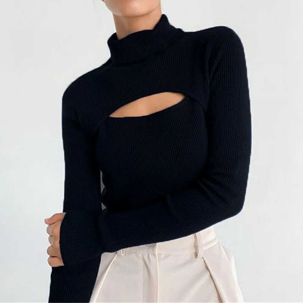 Women's Knitted Turtleneck Long Sleeve Slim Pullovers Top Hollow Out Casual Long Sleeve Sweater Skinny Autumn Winter Clothing
Women's Knitted Turtleneck Long Sleeve Slim Pullovers Top Hollow Out Casual Long Sleeve Sweater Skinny Autumn Winter Clothing