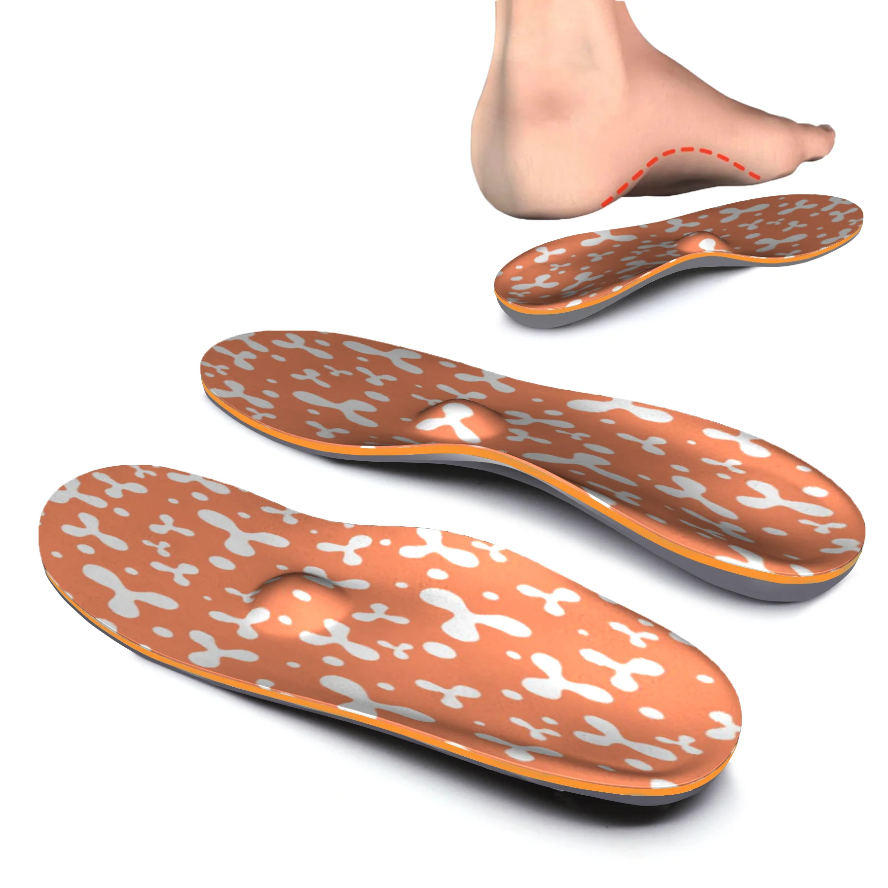Orange Printing Arch Supports Orthotics Inserted Insole Lighten Flat Feet, High Arch, Foot Pain For Women and Men Sneaker Shoes
Orange Printing Arch Supports Orthotics Inserted Insole Lighten Flat Feet, High Arch, Foot Pain For Women and Men Sneaker Shoes