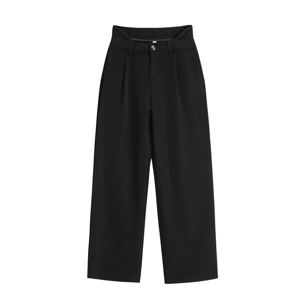 Streetwear elegant Black Straight Pant Women Hot Spring High Waist Pants Trousers wholesale
Streetwear elegant Black Straight Pant Women Hot Spring High Waist Pants Trousers wholesale