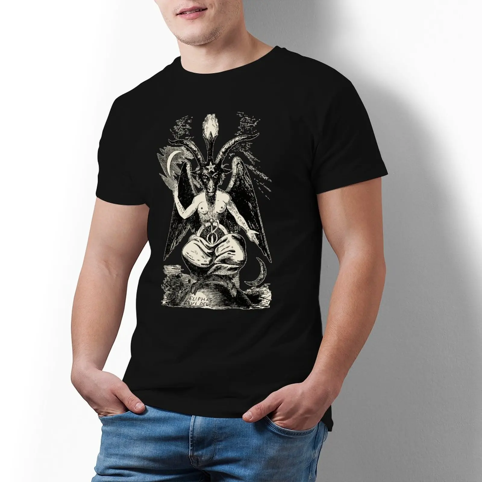 Футболка Baphomet мужская оверсайз, Классическая Повседневная тенниска из 100 хлопка, с графическим принтом, с коротким рукавом 
Футболка Baphomet мужская оверсайз, Классическая Повседневная тенниска из 100 хлопка, с графическим принтом, с коротким рукавом
