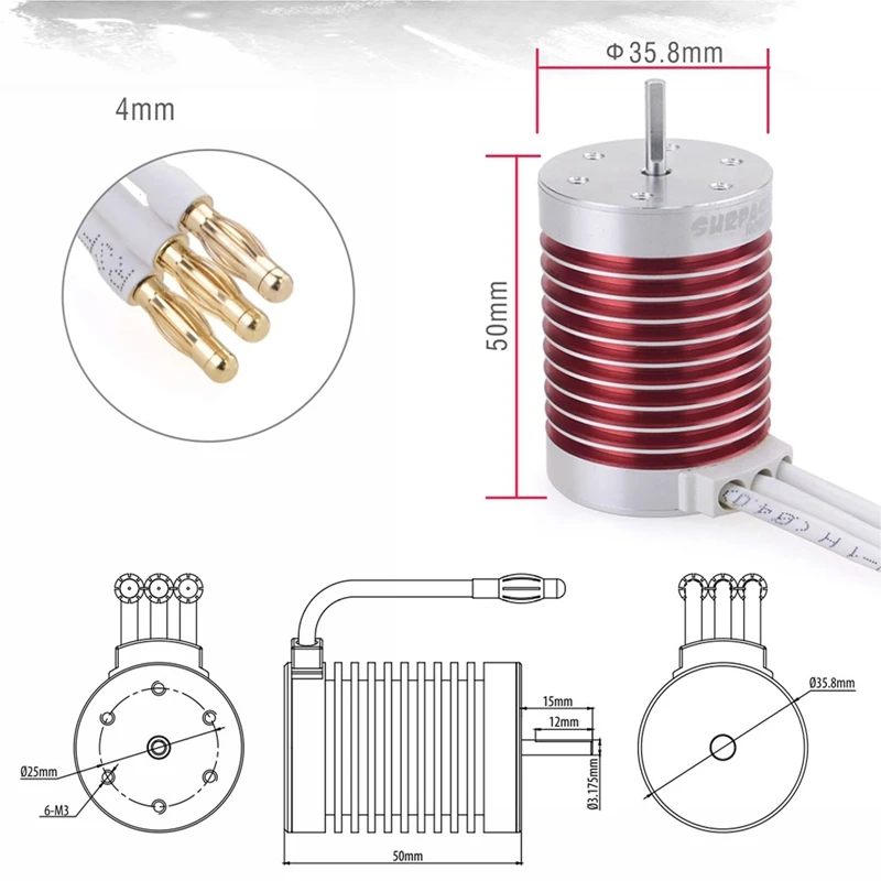 SURPASS HOBBY Platinum Waterproof F540 Brushless Motor with 45A ESC for 1/10 1/12 RC Car Truck
SURPASS HOBBY Platinum Waterproof F540 Brushless Motor with 45A ESC for 1/10 1/12 RC Car Truck