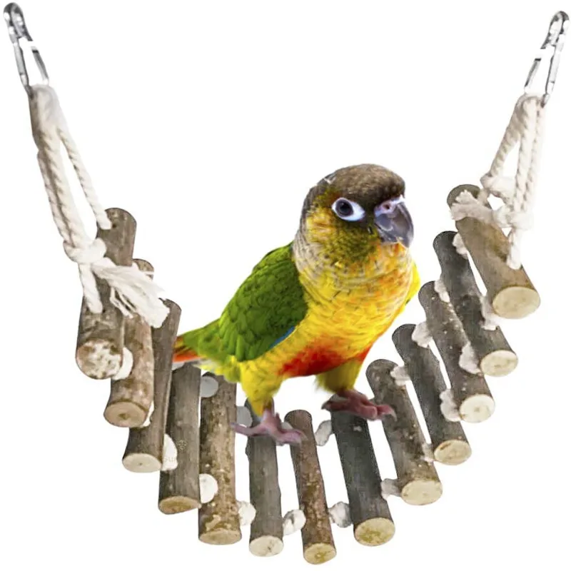 Подвесной мост из натурального дерева для попугая, качели, лестница, Прямая поставка, товары для скалолазания, птиц 
Подвесной мост из натурального дерева для попугая, качели, лестница, Прямая поставка, товары для скалолазания, птиц