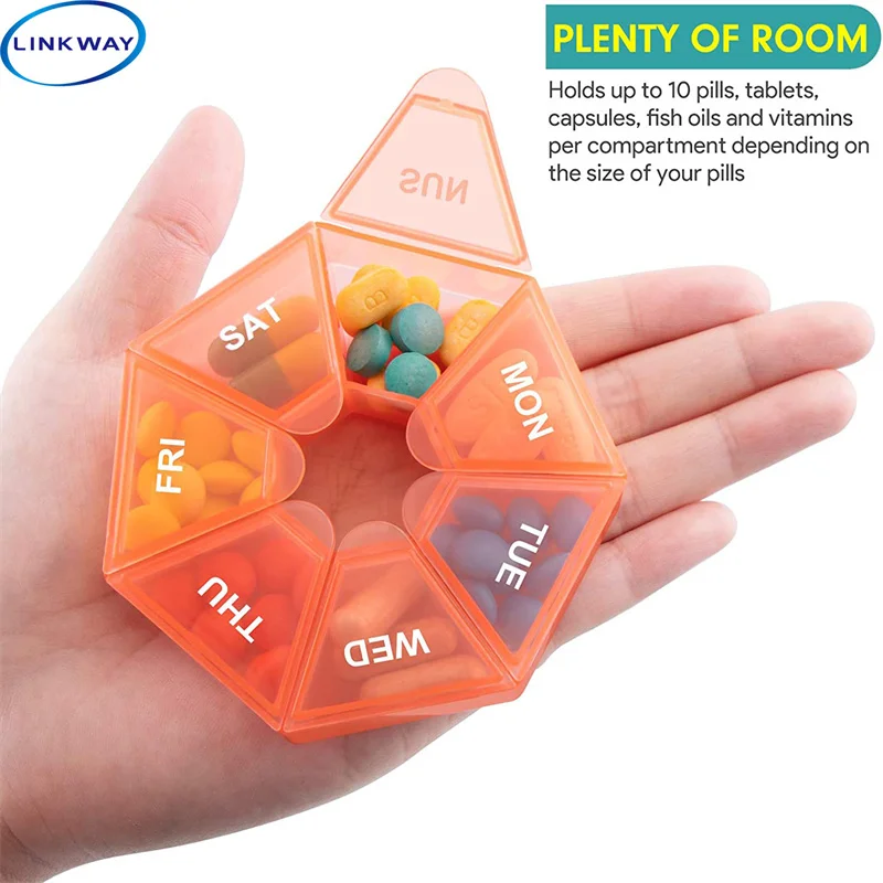 Linkway--Weekly Pill Storage Box 2 Pieces, Portable Pill Box, Arthritis Friendly (Orange), Food Grade Material
Linkway--Weekly Pill Storage Box 2 Pieces, Portable Pill Box, Arthritis Friendly (Orange), Food Grade Material