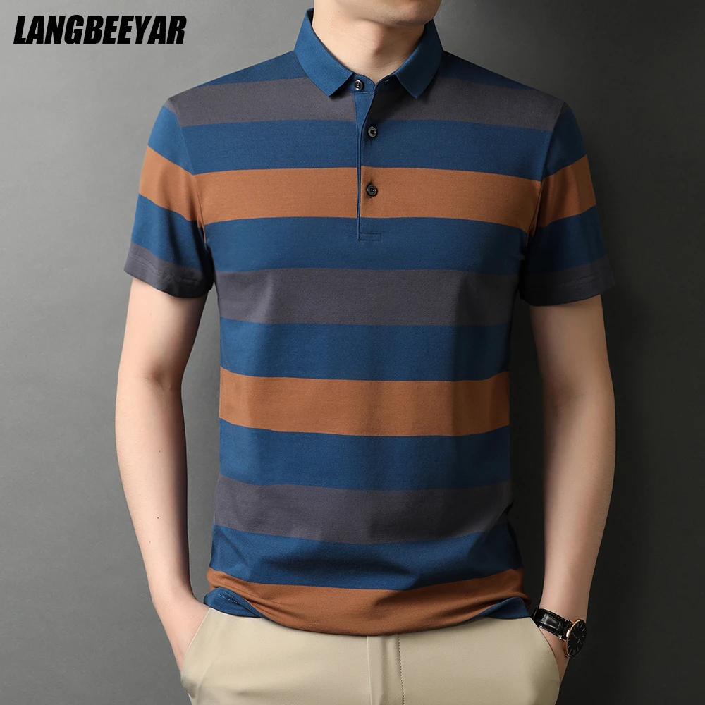 Top Grade New Summer Brand Cotton Spandex Striped Mens Designer Polo Shirts With Short Sleeve Casual Tops Fashions Men Clothing
Top Grade New Summer Brand Cotton Spandex Striped Mens Designer Polo Shirts With Short Sleeve Casual Tops Fashions Men Clothing