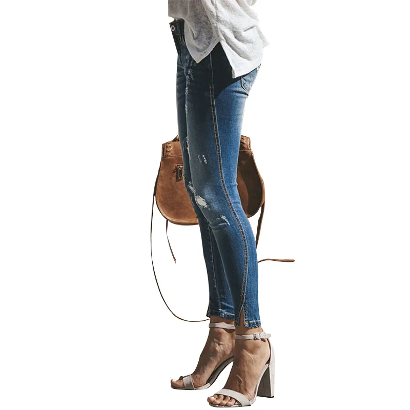 High Waist Slim Jeans Full Length Denim Trousers Women Jeans Street Style Distressed Light Holed Trousers Stylish Pencil Pants
High Waist Slim Jeans Full Length Denim Trousers Women Jeans Street Style Distressed Light Holed Trousers Stylish Pencil Pants