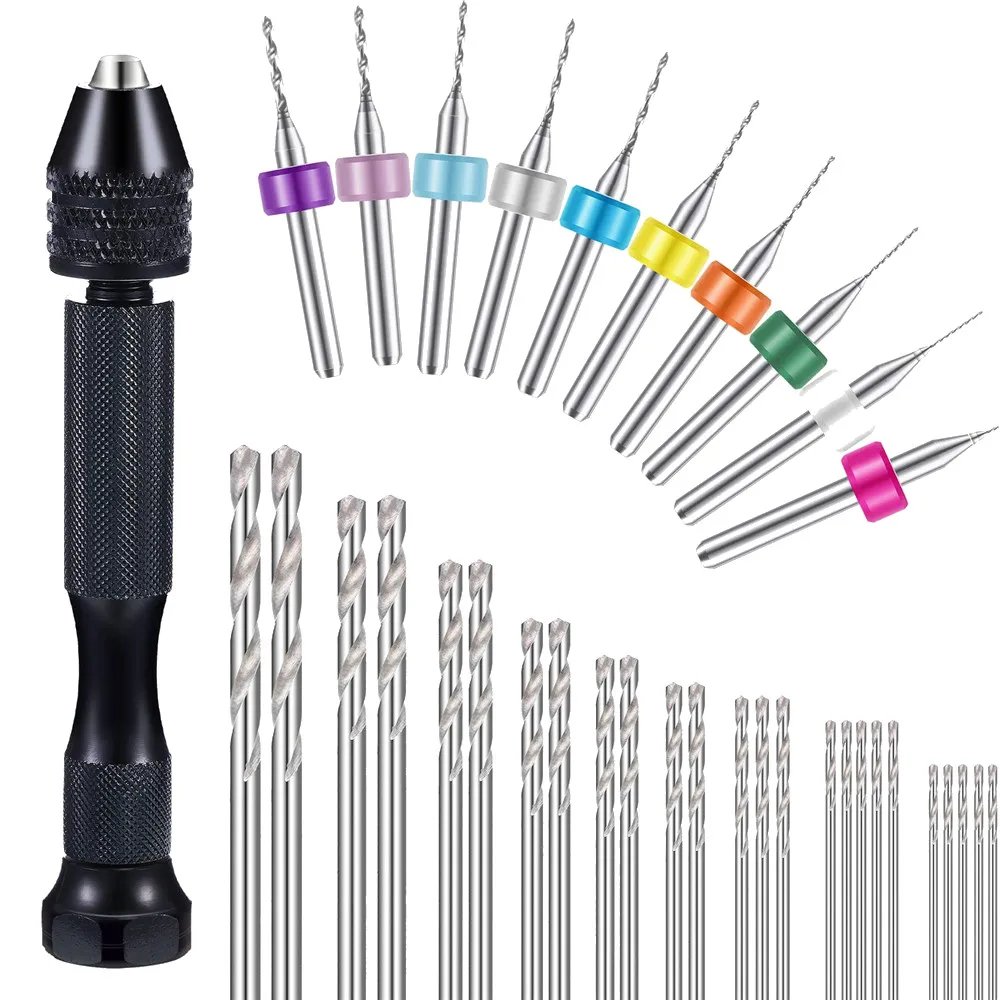 36 Pieces Hand Drill Set Include Pin Vise Hand Drill Mini Drills and 0.5-3.0mm HSS Drills and 0.3-1.2mm PCB Drill for Craft Carv
36 Pieces Hand Drill Set Include Pin Vise Hand Drill Mini Drills and 0.5-3.0mm HSS Drills and 0.3-1.2mm PCB Drill for Craft Carv