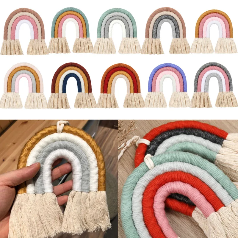 OOTDTY Nordic Handwoven Rainbow Macrame Tapestry INS Boho Tassel Tapestry Wall Handing Decor For Nursery Home Baby Room Decor
OOTDTY Nordic Handwoven Rainbow Macrame Tapestry INS Boho Tassel Tapestry Wall Handing Decor For Nursery Home Baby Room Decor